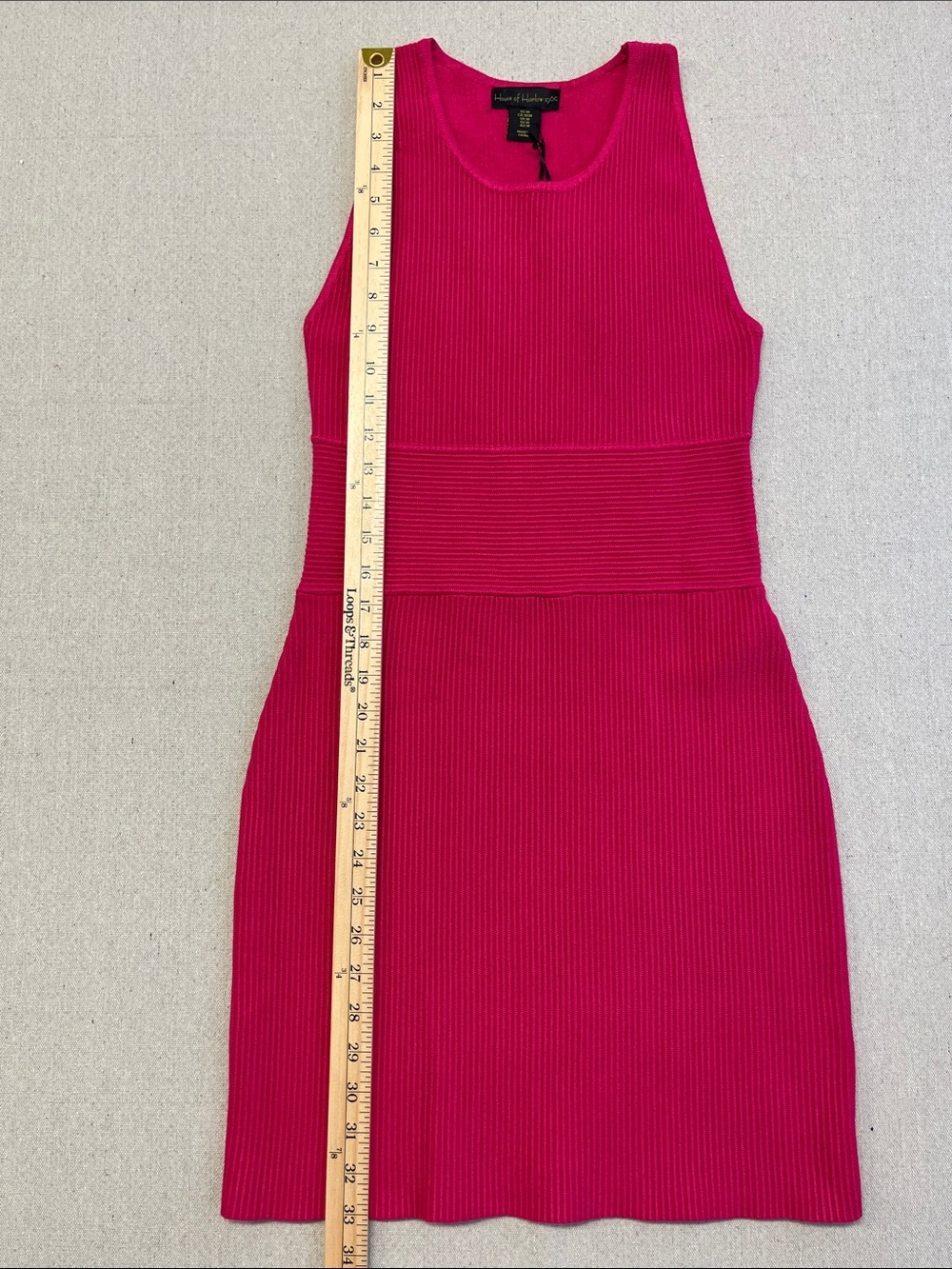 House of Harlow 1960 Pink Ribbed Bodycon Midi Dress Medium - Picture 7 of 12
